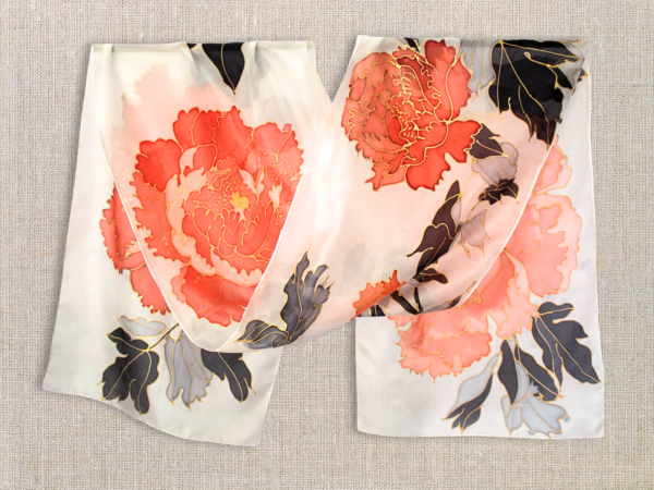 Hand-painted Peony Chinese traditional style - Made to Order