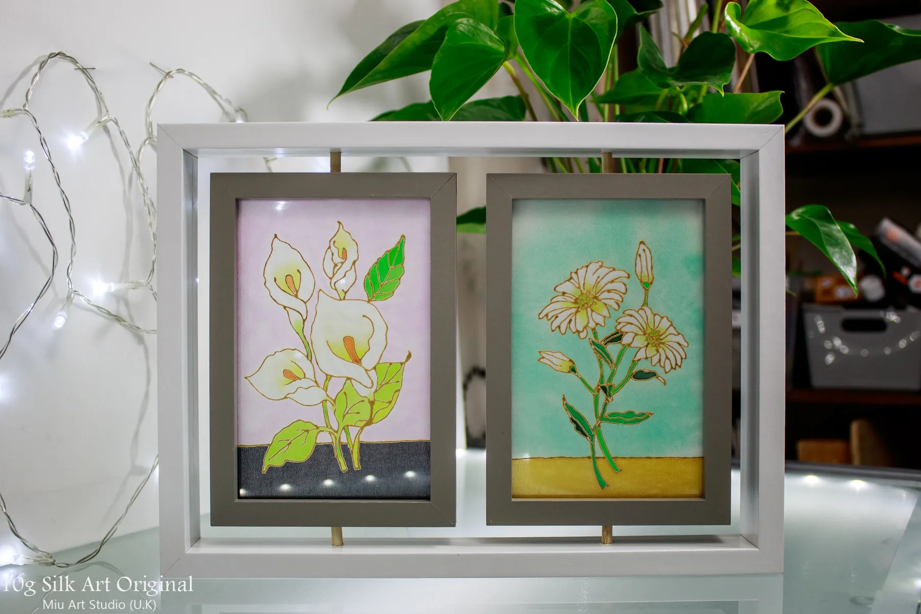 Finished beginner silk painting examples