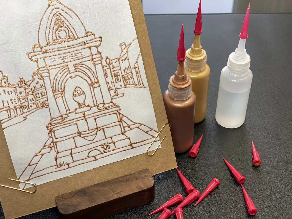 Silk painting tools and materials