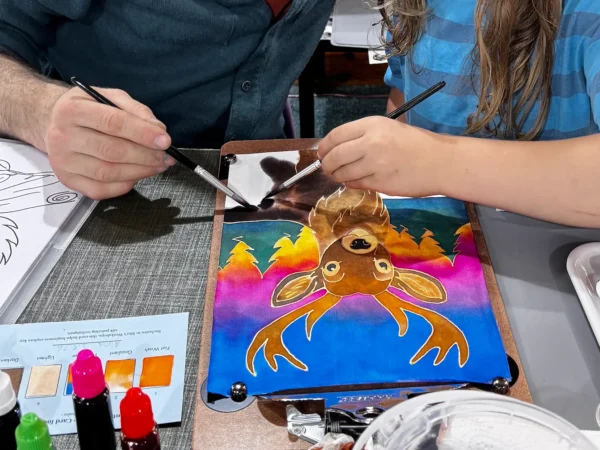 coffee-break-silk-painting-kit-painting-stag-on-silk Parent & Child Kit
